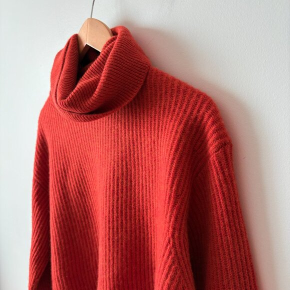 Aritzia Babaton Guell Luxe Cashmere Slouchy Turtleneck Crop Sweater Red Size XS - Picture 4 of 7